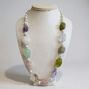 South Sun Sterling Silver Freshwater Pearl Gemstone Necklace